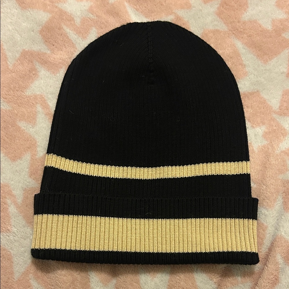 & Other Stories Black and Cream Knit Beanie